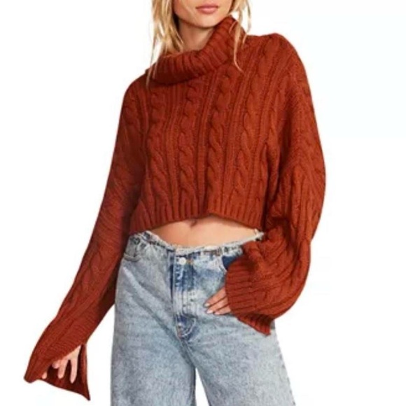 Revolve 🤎 Sloane Sweater in Mocha Bisque by Steve Madden size Medium 🤎 - Picture 11 of 12